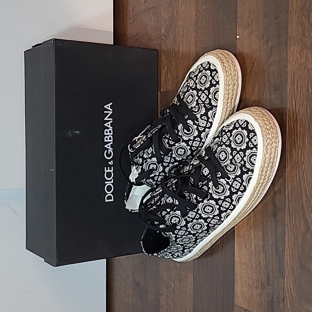NWT Dolce & Gabbana Men's Canvas Stampato Sneaker size US 10 / EU 43